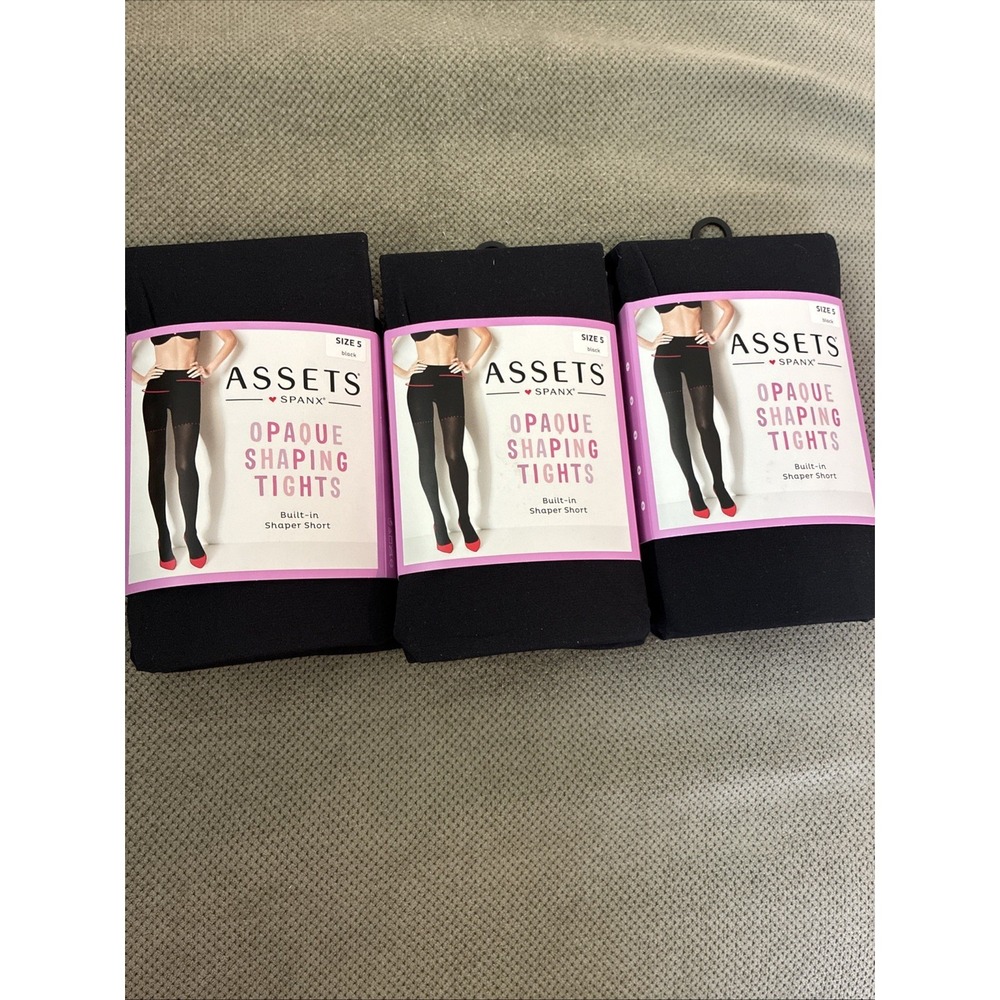 ASSETS by SPANX Women's High-Waist Shaping Tights LOT OF 3! Size 5 Black - 158B - Picture 2 of 7